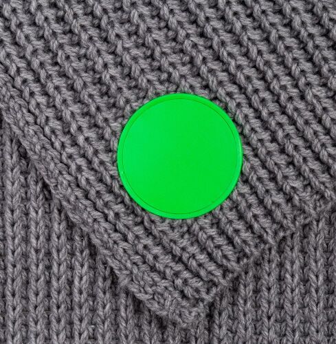 Лейбл из ПВХ Dzeta Round, L, зеленый неон 2 Лейбл из ПВХ Dzeta Round, L, зеленый неон 2