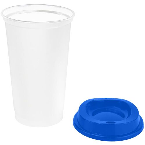 Стакан с крышкой Color Cap White, белый с синим 2 Стакан с крышкой Color Cap White, белый с синим 2