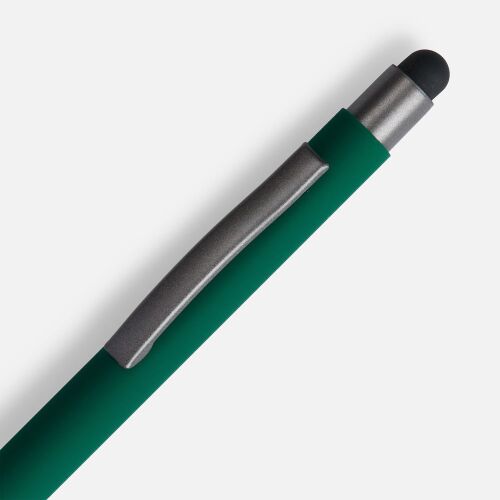 Ручка шариковая Atento Soft Touch со стилусом, зеленая 3