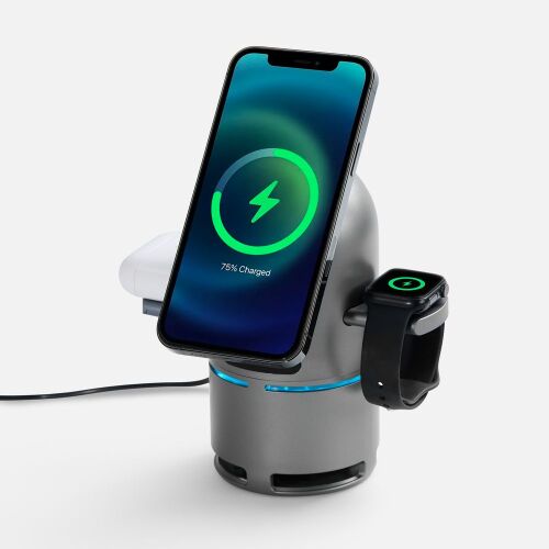 Bluetooth-колонка с беспроводной зарядкой Droid, серая 2