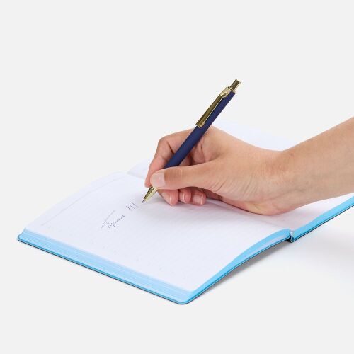 Ручка шариковая Lobby Soft Touch Gold, синяя 4