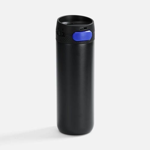 Термостакан X1 с цветной кнопкой, черный с синим 1