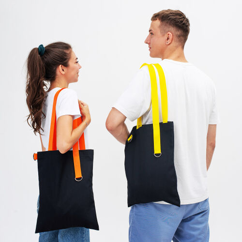 Шоппер Superbag black (чёрный с оранжевым) 6