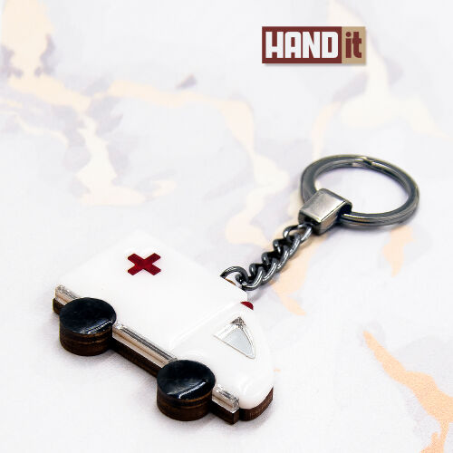 Брелок Скорая помощь (белый с синим)