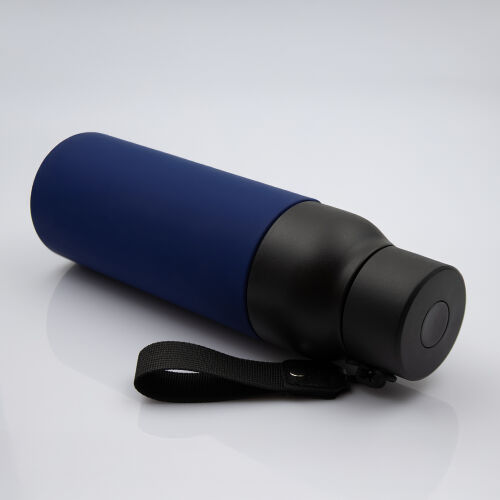 Термобутылка Button Black (черный с синим) 2