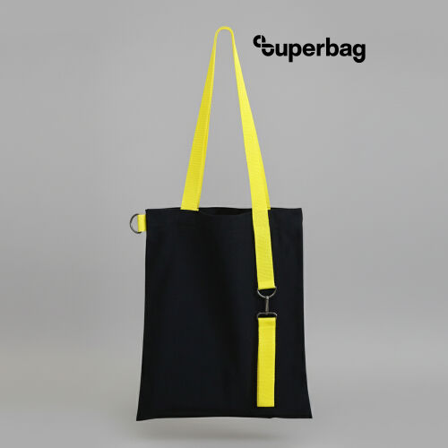 Шоппер Superbag black с ремувкой 4sb (чёрный с жёлтым) 1