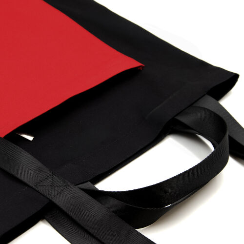 Шоппер Superbag Big Pocket, с карманом на молнии (черный с красн 6