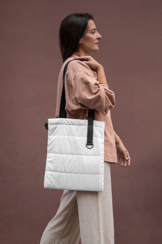 Шоппер Superbag Bubble, с кнопкой (белый с черным) 7
