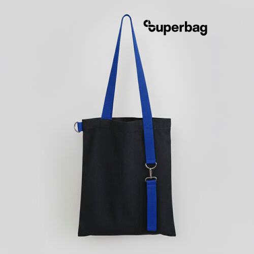 Шоппер Superbag black с ремувкой 4sb (чёрный с синим) 1