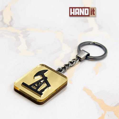 Брелок Нефтяная вышка (золотой с черным)