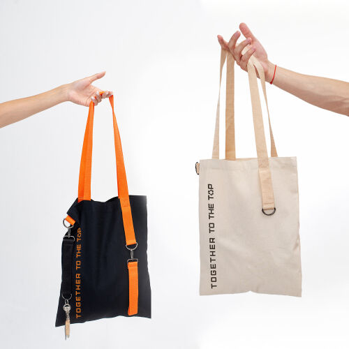 Шоппер Superbag black (чёрный с оранжевым) 7