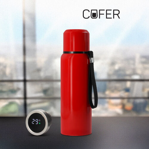 Термос S-travel New с датчиком температуры 600 мл. (красный)