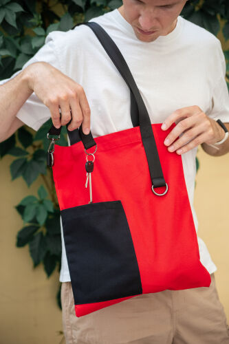 Шоппер Superbag Color (красный с чёрным) 6