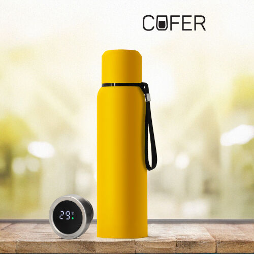 Термос S-travel New софт-тач с датчиком температуры 750 мл (желт 1