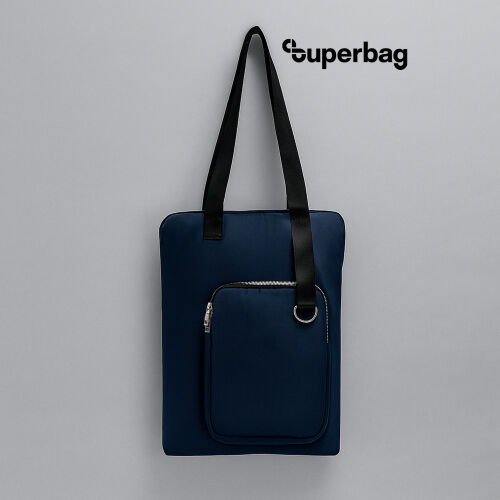 Шоппер Superbag Pocket (темно-синий с черным) 8