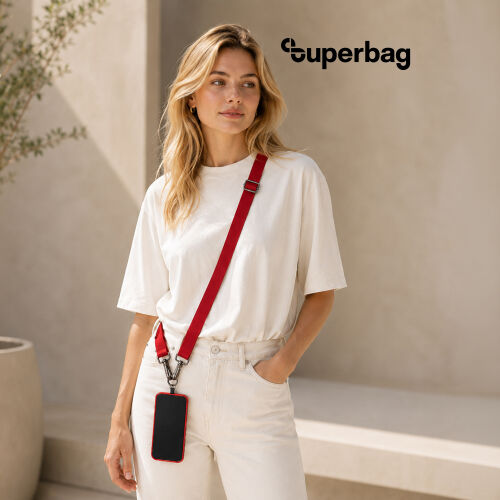 Лента Sling с карабинами и держателем для телефона (красный)