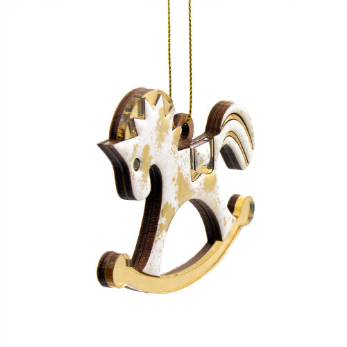 Ёлочная игрушка Лошадка (белый) 3