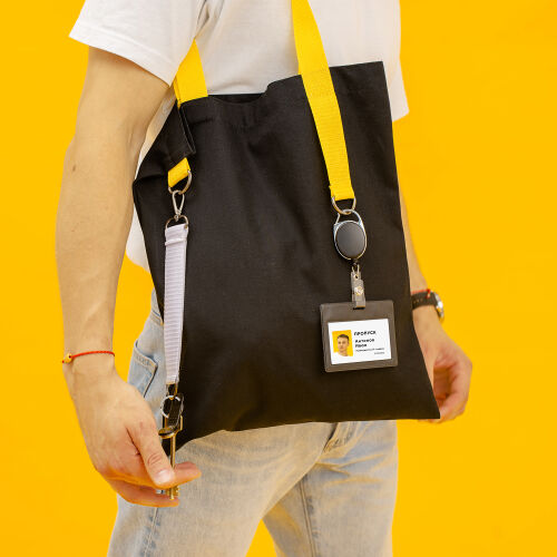 Шоппер Superbag black (чёрный с жёлтым) 5