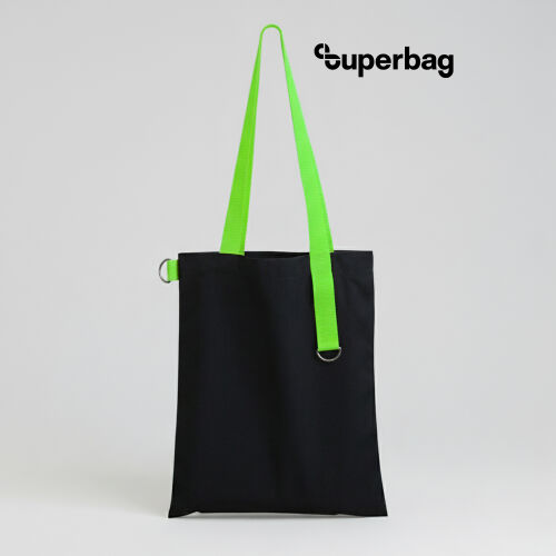 Шоппер Superbag black (чёрный с салатовым) 1 Шоппер Superbag black (чёрный с салатовым) 1