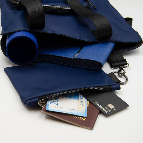 Шоппер Superbag Pocket (темно-синий с черным) 4