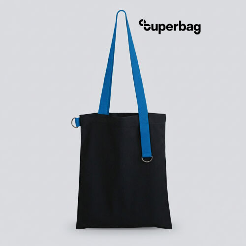 Шоппер Superbag black (чёрный с голубым) 1 Шоппер Superbag black (чёрный с голубым) 1