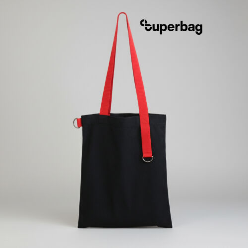 Шоппер Superbag black (чёрный с красным) 1