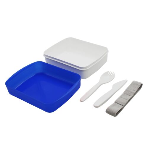 Ланч-бокс Lunch Blue line со столовыми приборами (синий) 4 Ланч-бокс Lunch Blue line со столовыми приборами (синий) 4