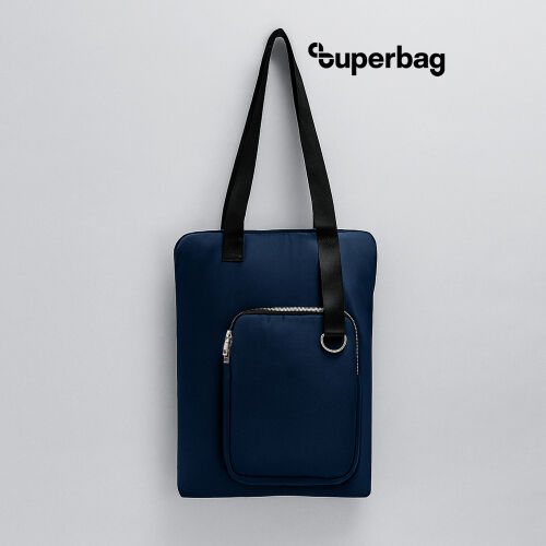 Шоппер Superbag Pocket (темно-синий с черным) 8