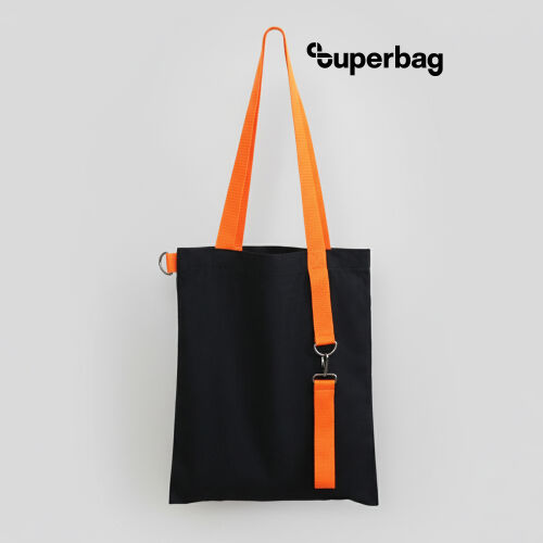 Шоппер Superbag black с ремувкой 4sb (чёрный с оранжевым) 1