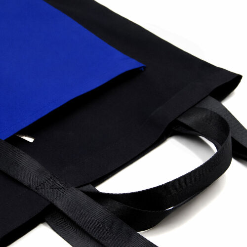 Шоппер Superbag Big Pocket, с карманом на молнии (черный с синим 5