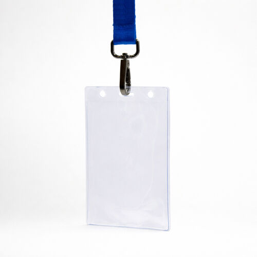 Лента для бейджа Flat, с карабином (синий) 4