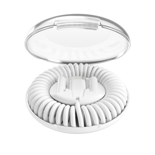 Кабель спиральный в футляре VONMAHLEN Allroundo eco с быстрой зарядкой, 90 см, белый