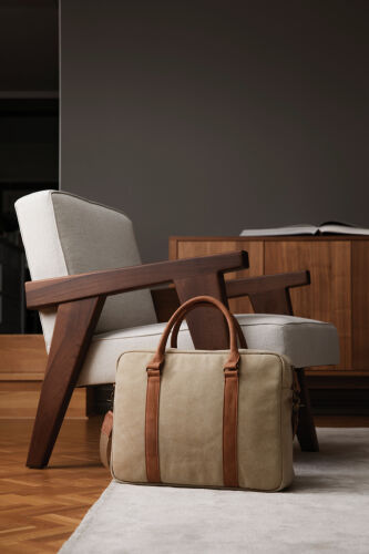 Сумка для ноутбука 16" VINGA Bosler из канваса бежевая 2