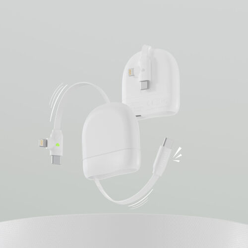 Кабель Xoopar ICE-R с ретрактором 2 в 1, разъёмы USB-C и Lightni 4