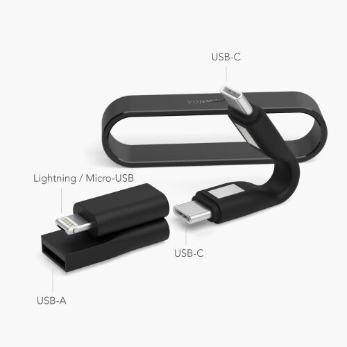 Кабель-брелок High Six Lite 6 в 1, черный 1 Кабель-брелок High Six Lite 6 в 1, черный 1