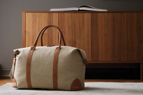 Дорожная сумка VINGA Bosler из канваса бежевая 4