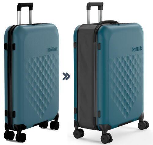 Чемодан складной Rollink Vega 360 76x52x28,5 см, 4 колеса, сине- 1 Чемодан складной Rollink Vega 360 76x52x28,5 см, 4 колеса, сине- 1