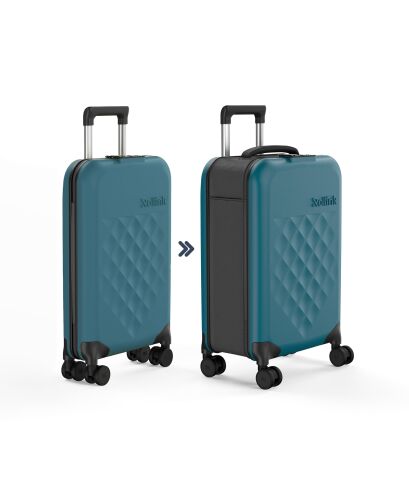 Чемодан складной Rollink Vega 360 55x40x20 см, 4 колеса, сине-зе 1 Чемодан складной Rollink Vega 360 55x40x20 см, 4 колеса, сине-зе 1