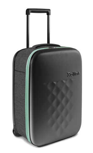 Чемодан складной Rollink Earth 55x40x20 см, 2 колеса, черный/зел 4 Чемодан складной Rollink Earth 55x40x20 см, 2 колеса, черный/зел 4