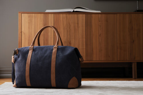 Дорожная сумка VINGA Bosler из канваса синяя 4