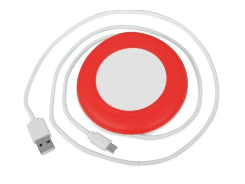 Беспроводное зарядное устройство «Disc» со встроенным кабелем 2  2