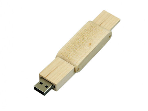 USB 2.0- флешка на 64 Гб прямоугольной формы с раскладным корпус 3