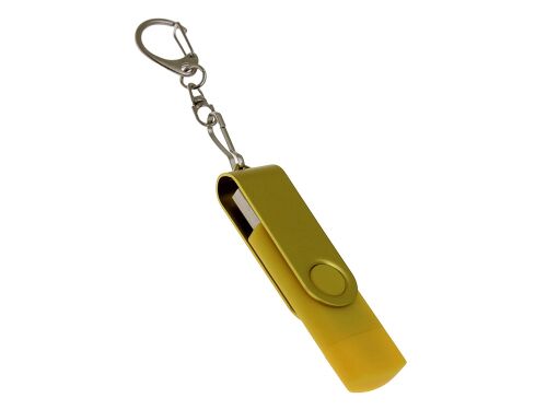 USB 2.0- флешка на 128 Гб с поворотным механизмом и дополнительным разъемом Type-C