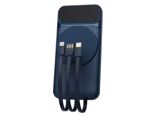 Магнитный беспроводной внешний аккумулятор со встроенными кабеля 4