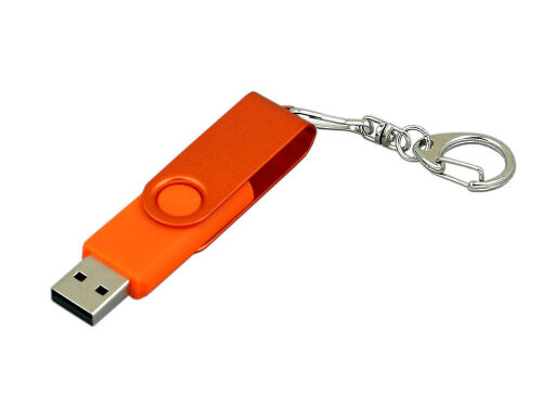 USB 2.0- флешка промо на 4 Гб с поворотным механизмом и однотонн 2