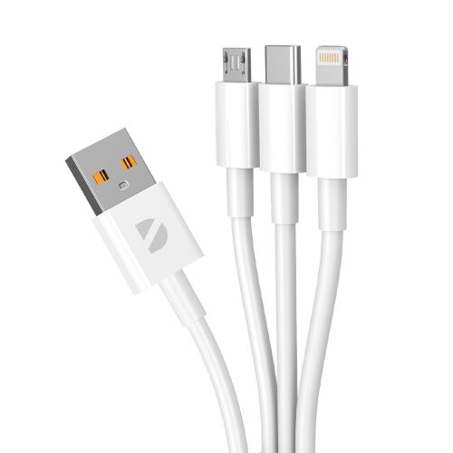 Дата-кабель 3 в 1: micro USB, USB-C, Ligthning, 1.2м 2
