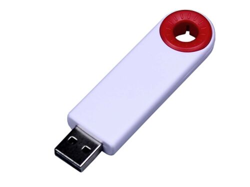 USB 2.0- флешка промо на 4 Гб прямоугольной формы, выдвижной мех 1