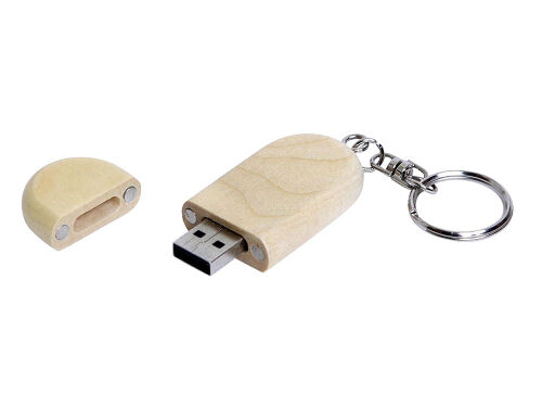 USB 2.0- флешка на 8 Гб овальной формы и колпачком с магнитом 2