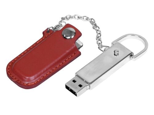 USB 2.0- флешка на 64 Гб в массивном корпусе с кожаным чехлом 2