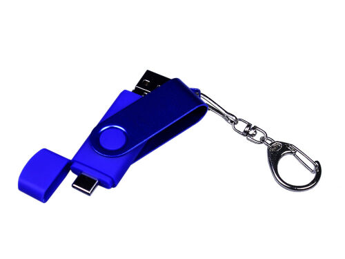 USB 2.0/micro USB/Type-С- флешка на 16 Гб 3-в-1 с поворотным мех 4